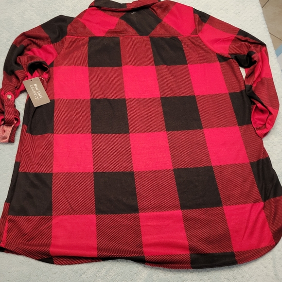 NWT-NEW YORK LAUNDRY RED & BLACK PLAID FLANNEL-SIZE-3X - Picture 10 of 12